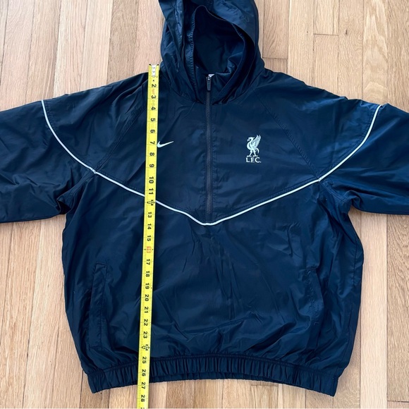 Nike x Liverpool FC Jacket Hooded Quarter Zip Windbreaker Black Size Large Men’s - Picture 6 of 10